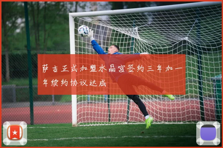 萨吉正式加盟水晶宫签约三年加一年续约协议达成